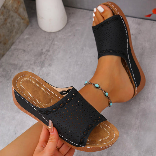 Damen modische Clogs mit perforiertem Obermaterial und komfortabler Sohle R&B