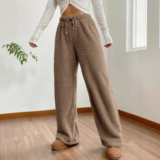 Damen Plüschstoff Freizeithose R&B