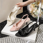 Damen Slingback Sandalen mit eleganter Schleifenverzierung R&B