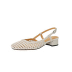 Damen Slingback Sandalen mit elegantem Geflecht und bequemer Sohle R&B