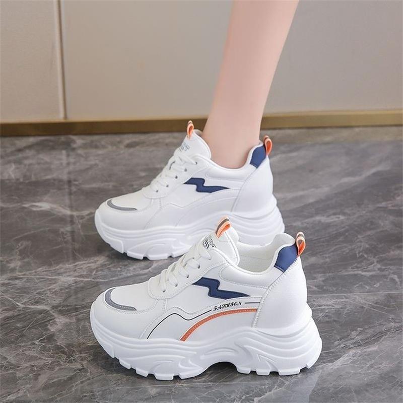 Damen Hochplattform Sneakers mit modischen Details und atmungsaktiver Sohle R&B