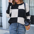R&B | Karierter Strickpullover
