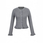 Strickjacke Damen kurzarm mit Wellenkante