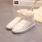Damen modische Winterstiefel mit glänzenden Oberflächen und warmem Innenfutter R&B