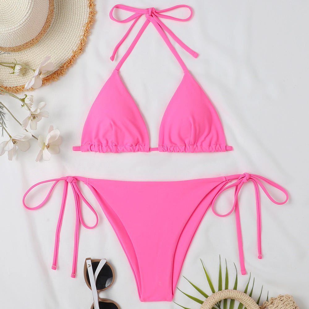 Damen Triangel-Bikini mit verstellbaren Bindebändern und raffinierten Details R&B