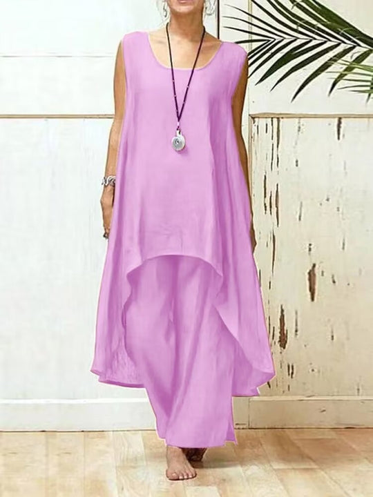Damen Fließendes Tunika Maxi Overall R&B