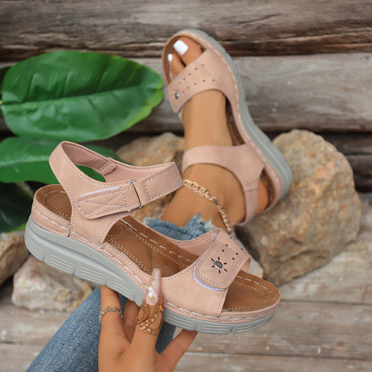 Damen Komfort-Sandalen mit verstellbarem Klettverschluss und rutschfester Sohle R&B