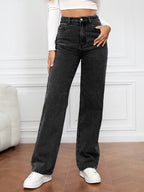 Damen Hoch geschnittene weite Jeans im Vintage-Stil R&B