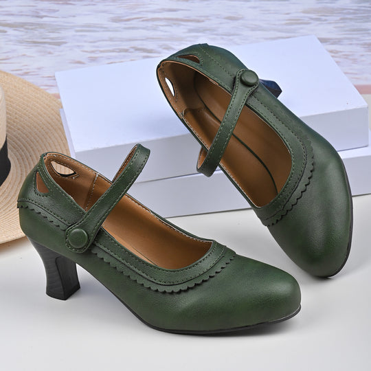 Damen Absatzschuhe mit verstellbarem Riemen und eleganter Schnalle R&B