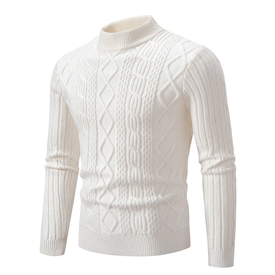 Herren Strickpullover mit modernem Zopfmuster R&B