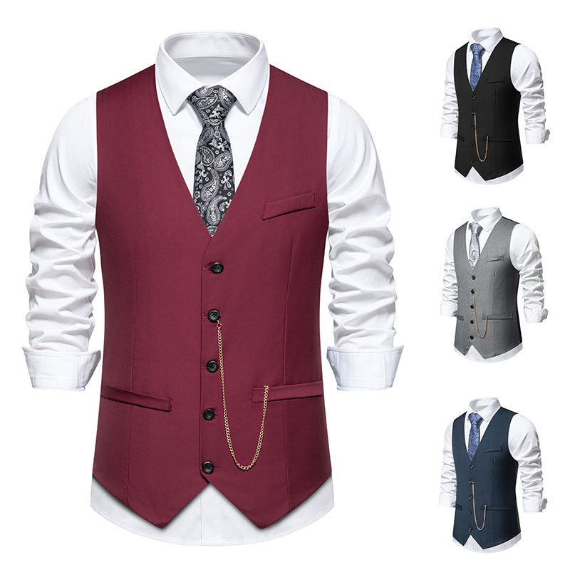 Herren elegante Anzugweste im klassischen Design mit modernen Akzenten R&B