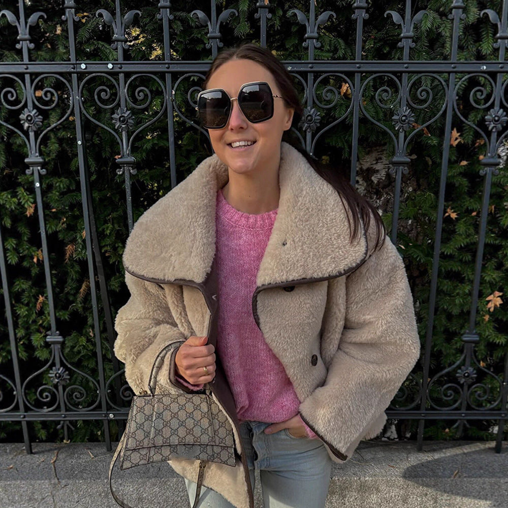 Damen oversized Teddyjacke R&B