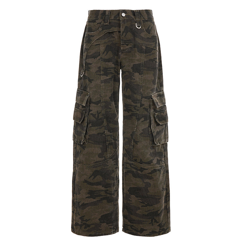 Damen Cargo-Hose im lässigen Camouflage-Stil mit großzügigen Taschen R&B