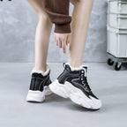 Damen warme High-Top Sneakers mit kuscheligem Innenfutter und robustem Sohlenprofil R&B
