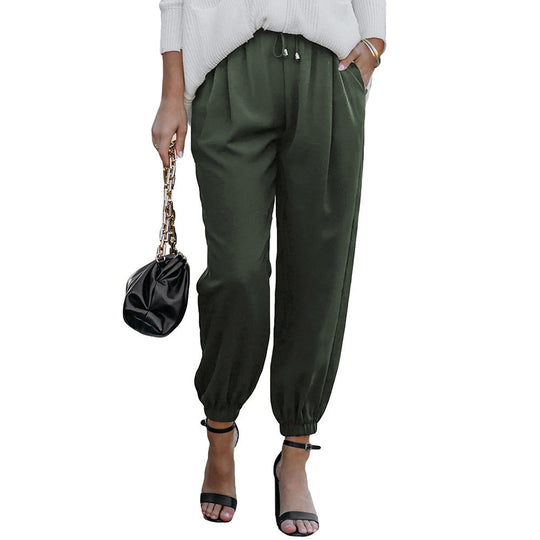Damen Lässige Freizeithose mit Elastischem Bund und Praktischen Taschen R&B
