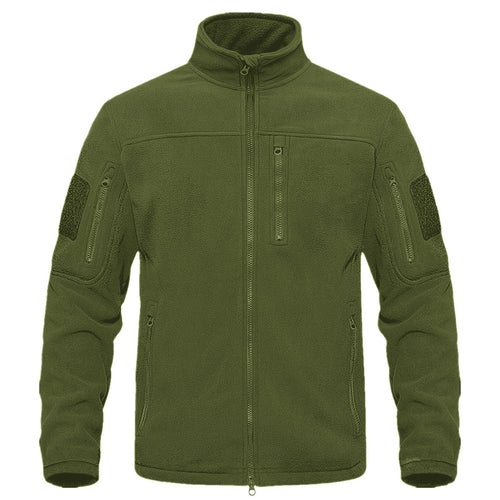 Herren Fleecejacke mit vielseitigen Taschen und hochschließendem Kragen R&B