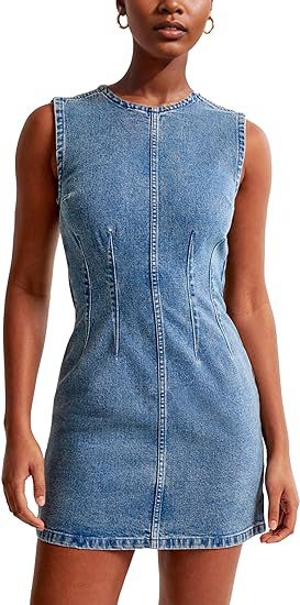 Damen Jeanskleid im modernen Schnitt mit nahtlosen Details R&B