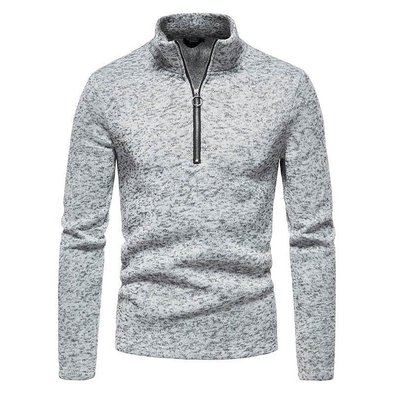 Herren sportlicher Pullover mit hohem Kragen und innovativem Reißverschluss R&B
