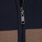 Herren Strickjacke mit modischem Farbblockdesign und hochwertigem Reißverschluss