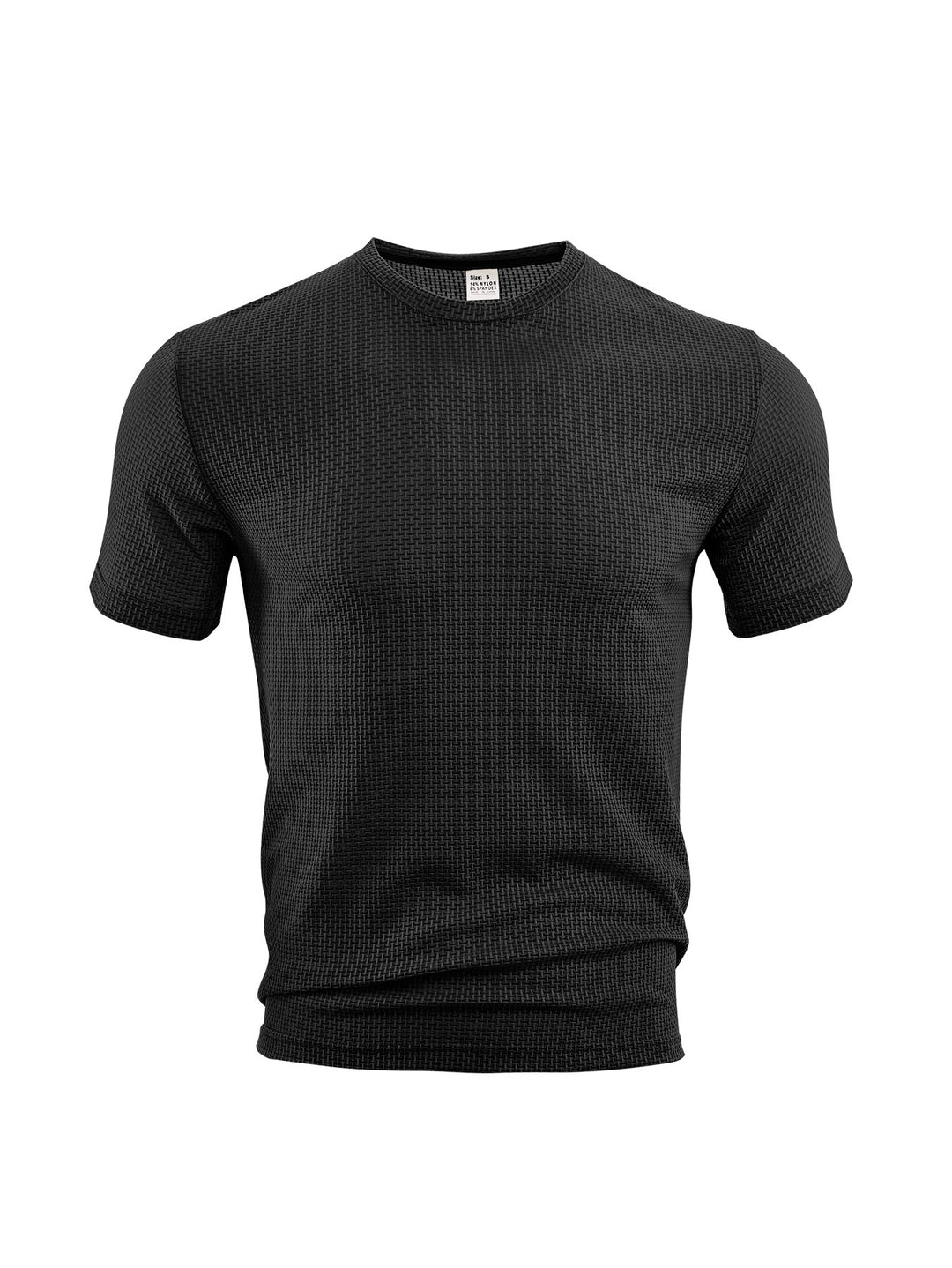 Herren nan Waffelstruktur-T-Shirt mit Rundhalsausschnitt und körpernaher Passform R&B