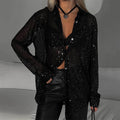 Damen Glitzernde Oversize-Hemdbluse R&B