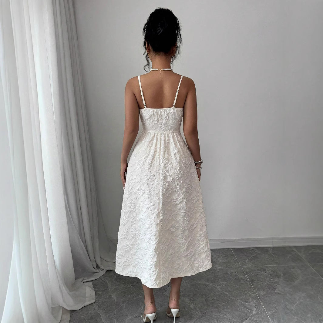Damen Midikleid mit zarter Blumenstickerei R&B