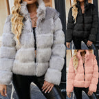 Damen Flauschige Kunstfelljacke mit modischem Schnitt und oversized Passform R&B