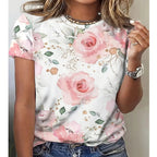 Damen T-Shirt mit floralem Design und modernem Schnitt R&B