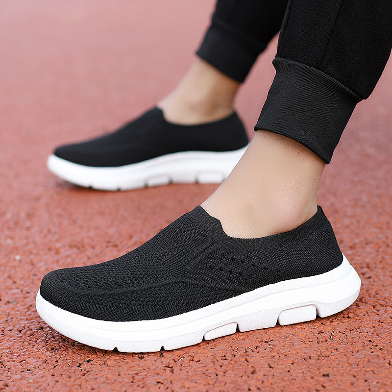 Damen Slip-On Sneakers mit atmungsaktivem Strick-Obermaterial