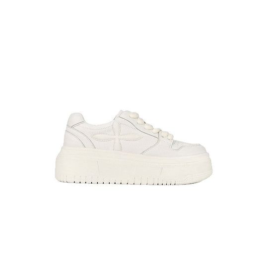 Damen sportliche Sneakers mit hohem Plateau-Heel und kunstleder Oberfläche R&B