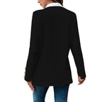 Damen Elegante und schicke Blazerjacke mit Kontrastdetails R&B