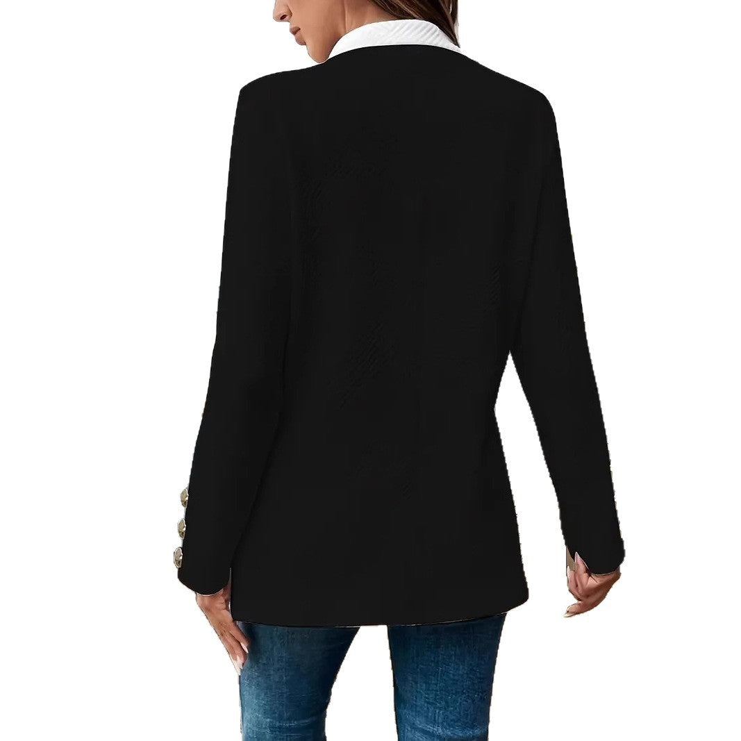 Damen Elegante und schicke Blazerjacke mit Kontrastdetails R&B