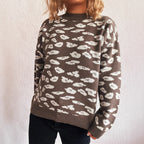 Damen Grobstrickpullover mit modernem Muster und lässigem Schnitt R&B