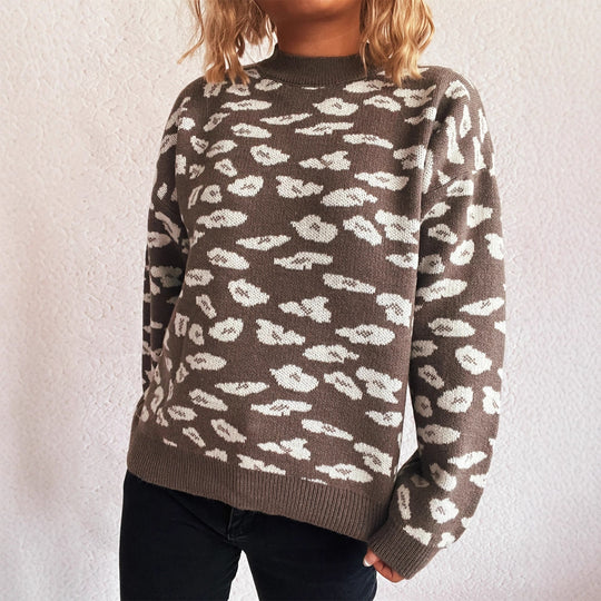 Damen Grobstrickpullover mit modernem Muster und lässigem Schnitt R&B