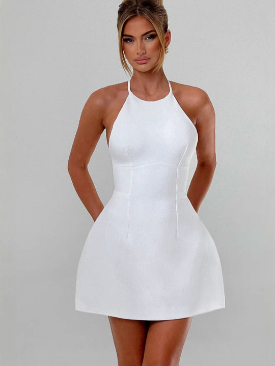 Damen A-Linien Minikleid mit schmalem Halterdesign und figurschmeichelnder Passform R&B