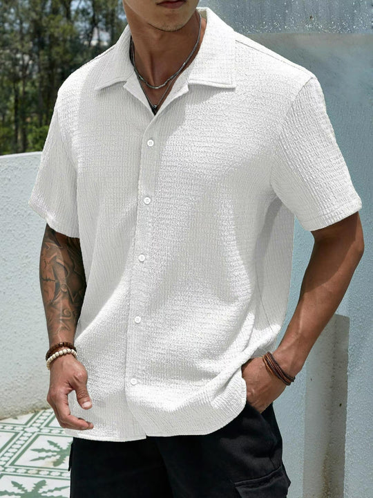 Herren trendiges Kurzarmhemd R&B