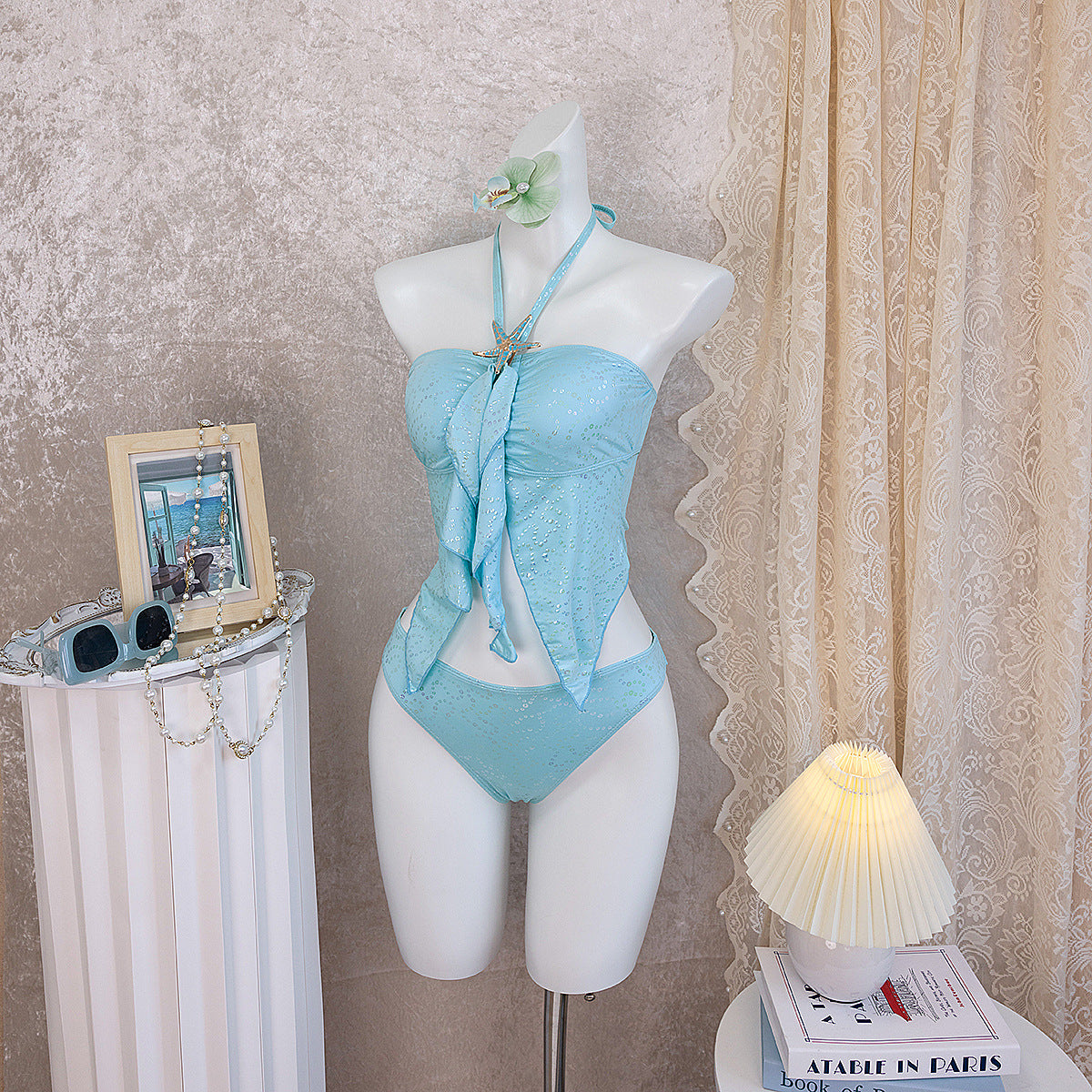 Damen Bandeau-Bikini mit Rüschen R&B
