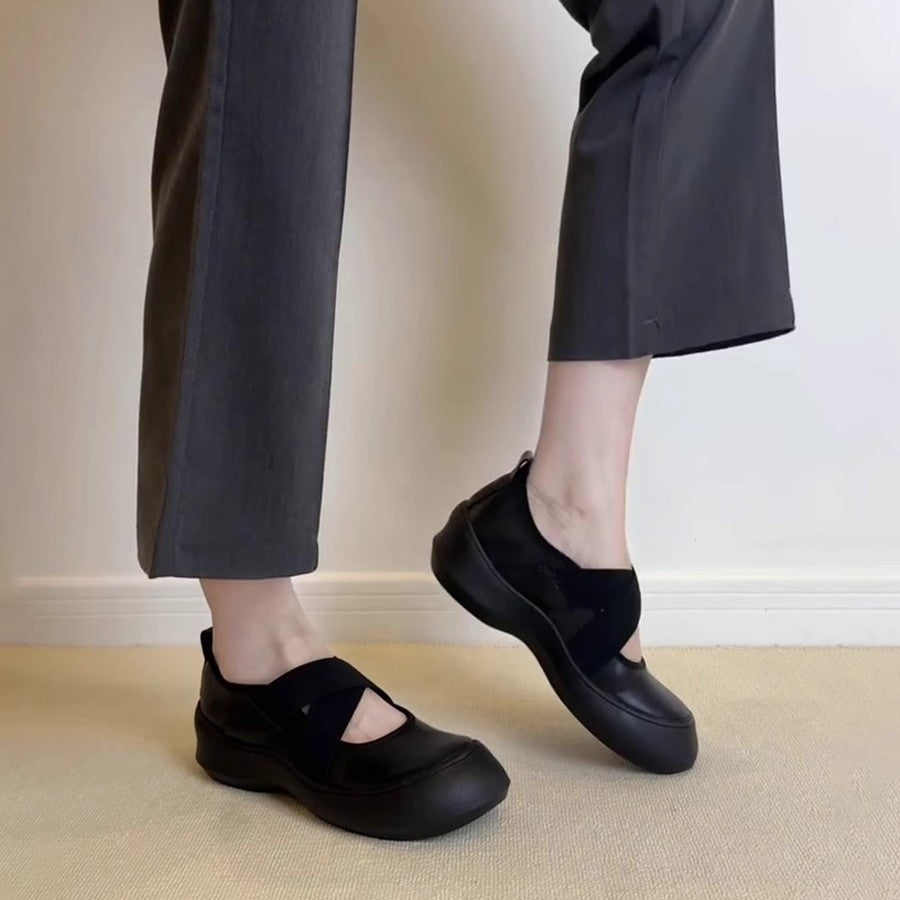 Damen bequeme und stilvolle Ballerina-Schuhe mit elastischem Riemchen R&B