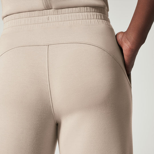 Damen nan ärmelloser Strick-Overall mit weitem Palazzo-Bein, Kordelbund und aufgesetzten Taschen R&B