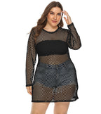 Damen Netz-Streifenkleid R&B