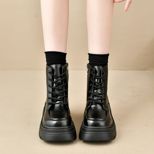 Damen Trendige Stiefeletten mit robustem Sohlenprofil und modischer Schnürung R&B