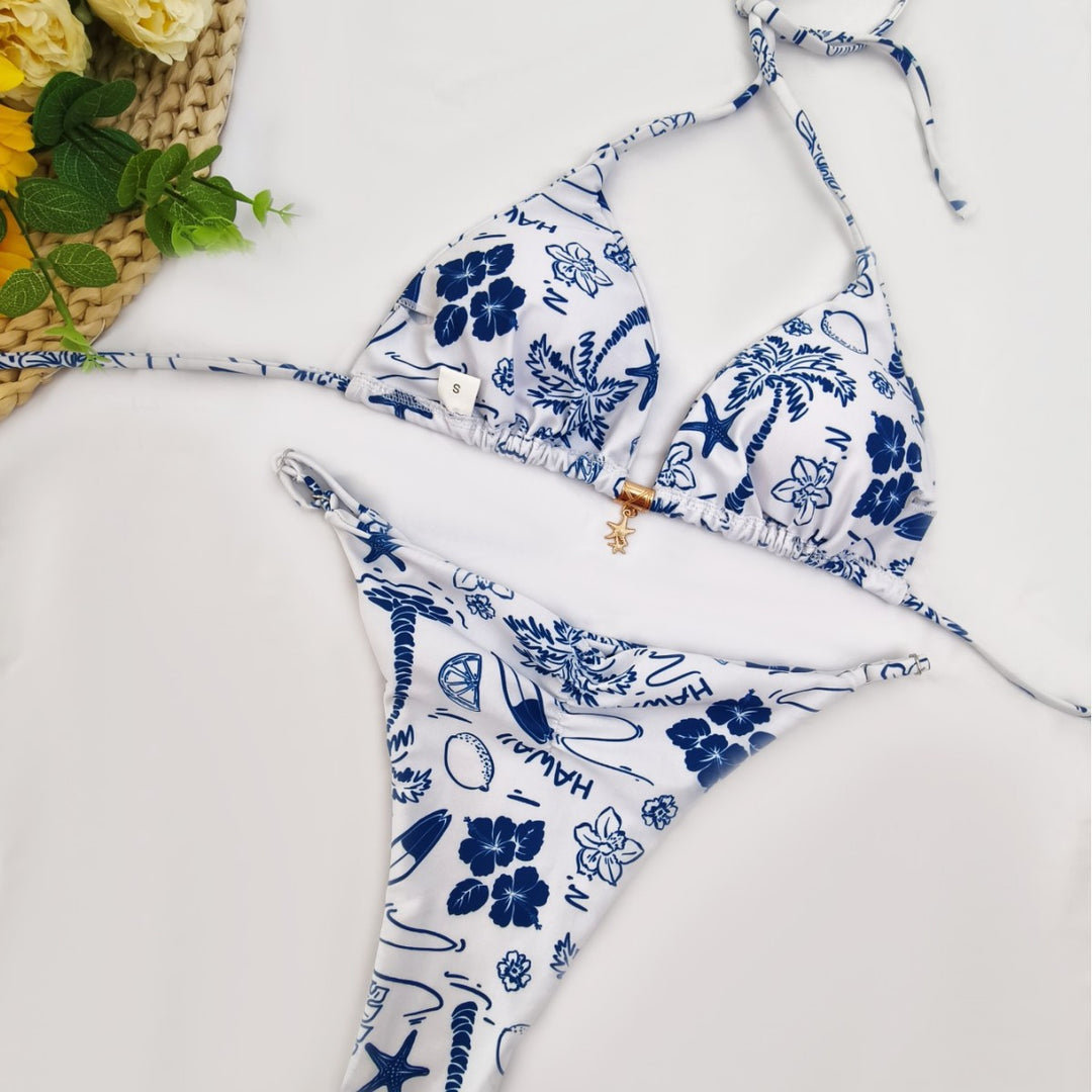 Damen Bikini-Set mit raffiniertem Polka-Dot-Design und verstellbarem Halter R&B