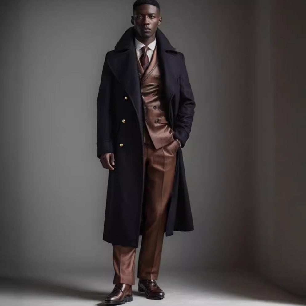Herren eleganter und stilvoller Dufflecoat mit modernen Akzenten R&B