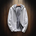 Herren kuschelige Kapuzenjacke mit weichem Innenfutter und seitlichen Eingrifftaschen R&B