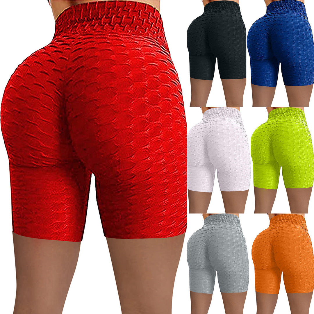 Damen Komfortable Sportshorts mit hohem Taillenbund und strukturierter Oberfläche R&B
