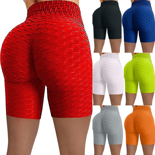 Damen Komfortable Sportshorts mit hohem Taillenbund und strukturierter Oberfläche R&B