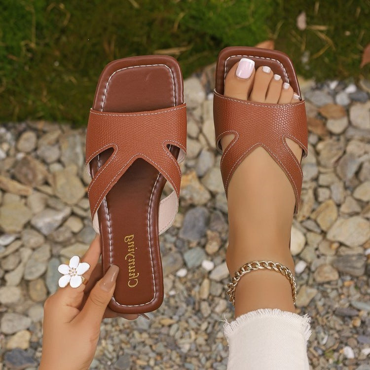 Damen bequeme Zehentrenner-Sandalen mit modischem Riemendesign R&B