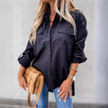 Damen Modische Hemdbluse mit praktischen Brusttaschen und legerem Schnitt R&B