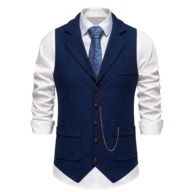 Herren elegante Weste mit zeitgemäßem Schnitt und feiner Struktur
