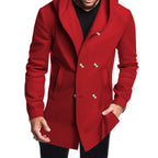 Herren eleganter und warmer Mantel mit doppelter Knopfleiste und großen Taschen R&B